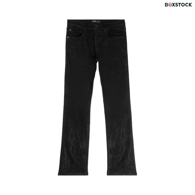 PURPLE BRAND Flamed Flare Jeans 'Black' Spring/Summer 2024