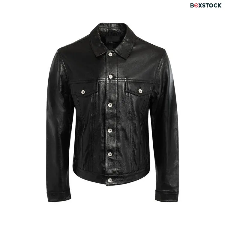 PURPLE BRAND Leather Trucker Jacket 'Black' Fall/Winter 2023