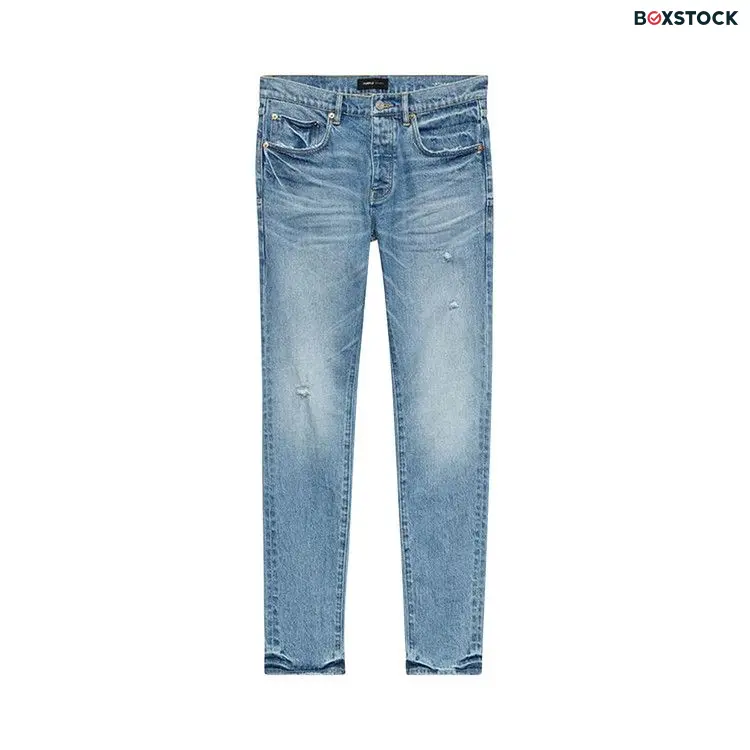 PURPLE BRAND Low Rise Slim Jeans 'Light Indigo Vintage Abrasions' Blue Spring/Summer 2024