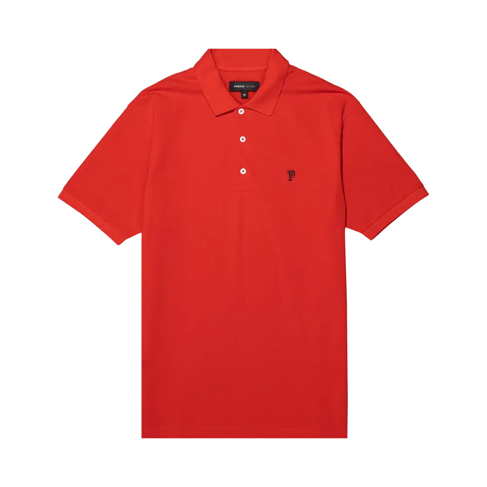 PURPLE BRAND Pique Knit Polo 'Red' Spring/Summer 2024
