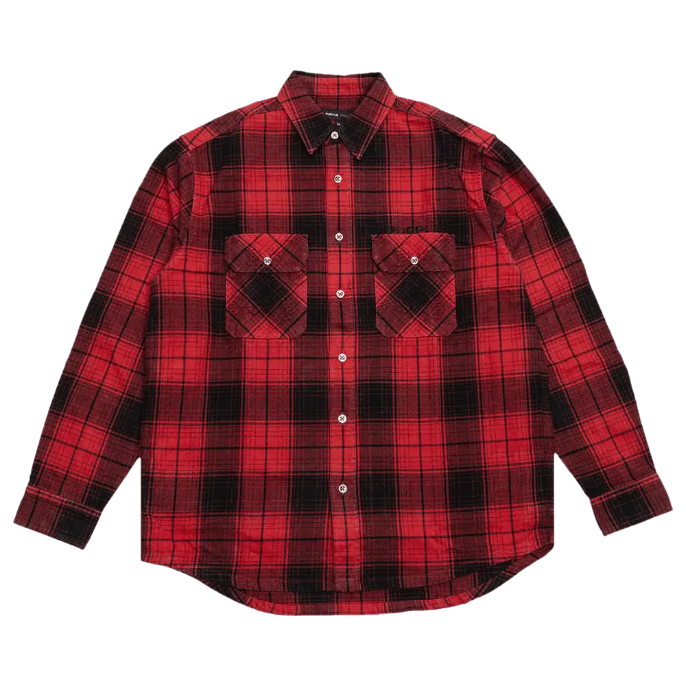 PURPLE BRAND Plaid Flannel Long-Sleeve Shirt 'Red' Fall/Winter 2023