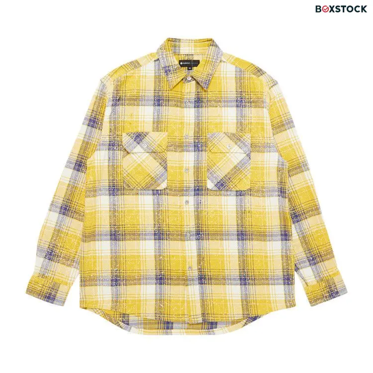 PURPLE BRAND Plaid Woven Shirt 'Yellow/Navy/White' Spring/Summer 2023