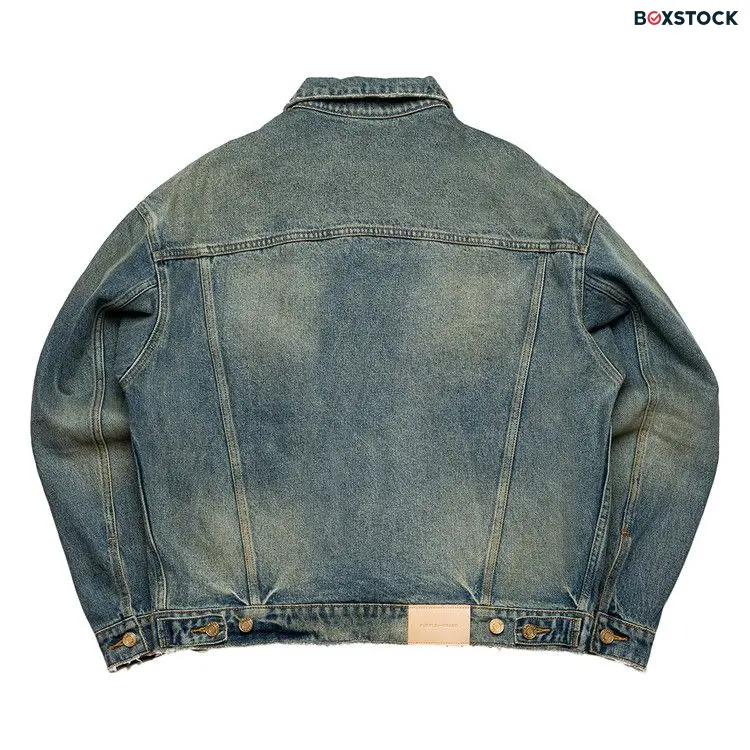 PURPLE BRAND Vintage Dirty Oversized Jacket 'Light Indigo' Blue Fall/Winter 2023