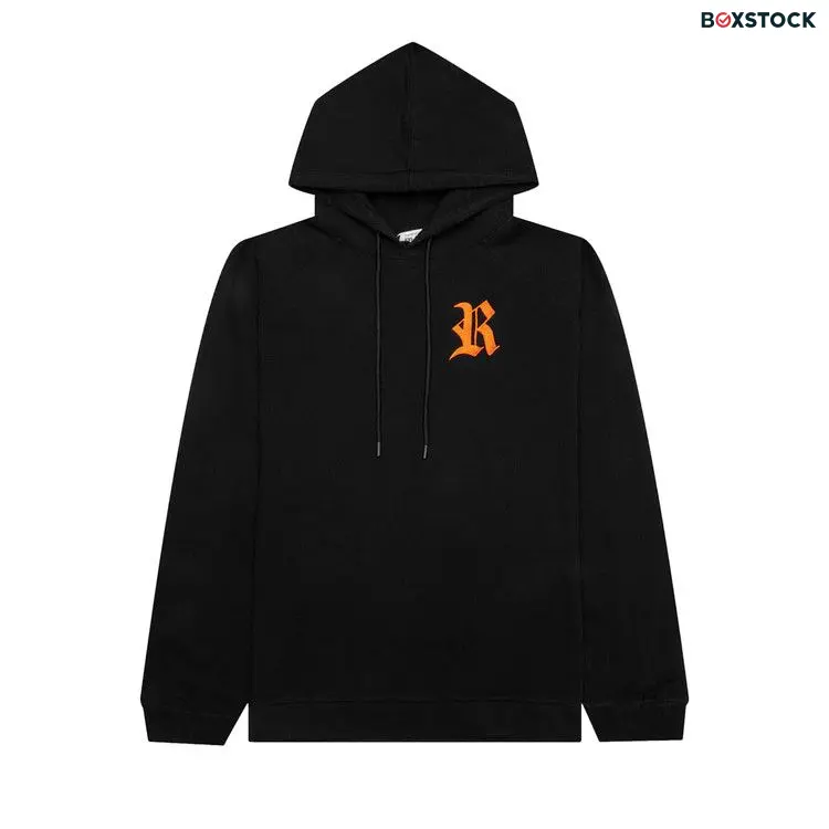 Raf Simons Embroidered R and Patch Hoodie 'Black/Orange' Spring/Summer 2023
