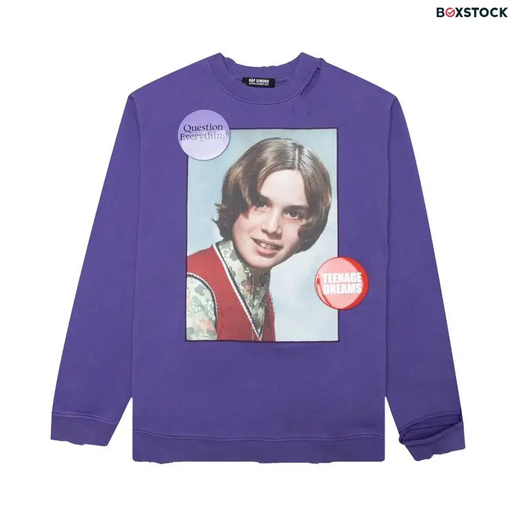 Raf Simons Girl In Red Destroyed Sweater 'Purple' Spring/Summer 2021