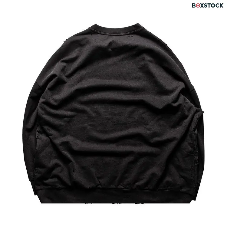 Raf Simons Grimcrawler Destroyed Crewneck 'Black' Spring/Summer 2022