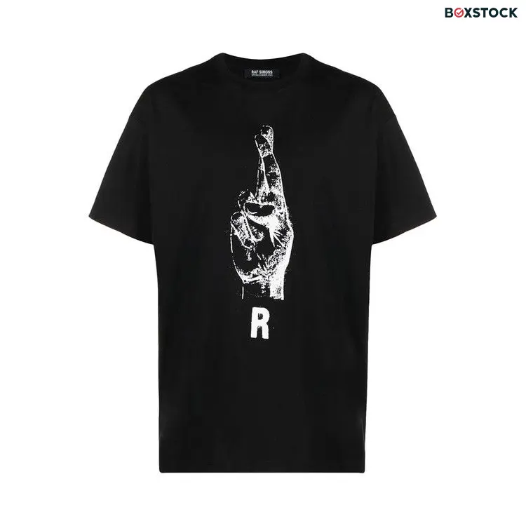 Raf Simons Oversized T-Shirt With Hand Sign Print 'Black' Spring/Summer 2023