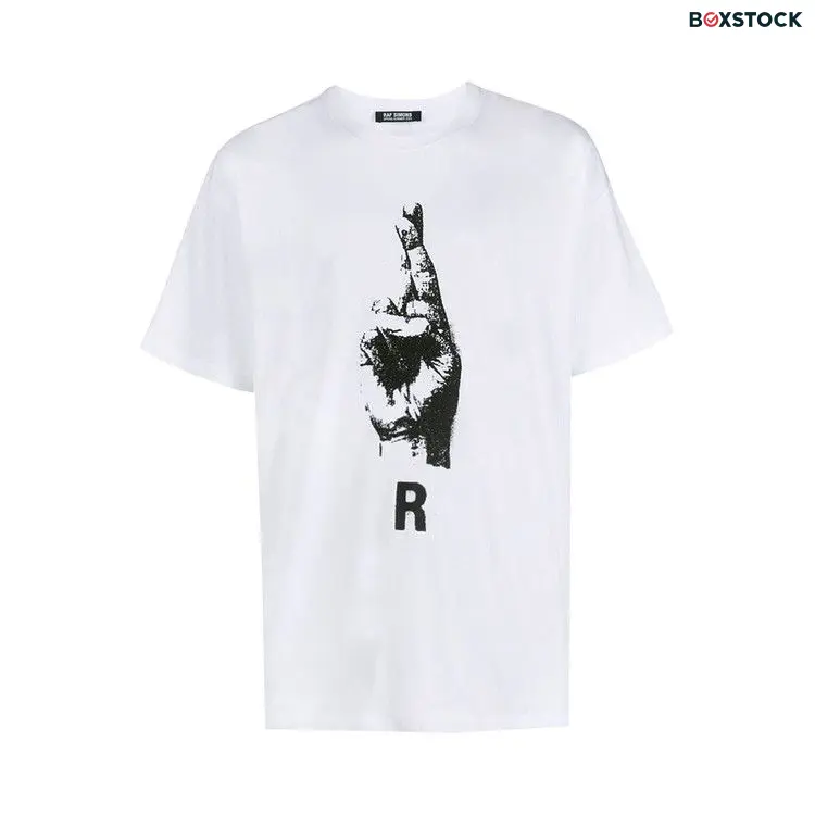 Raf Simons Oversized T-Shirt With Hand Sign Print 'White' Spring/Summer 2023