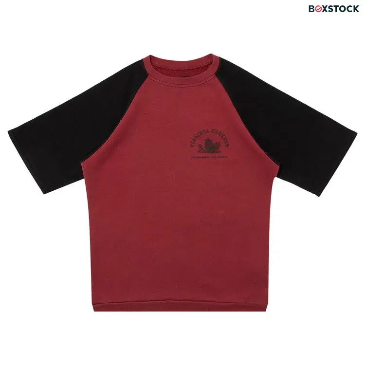 Raf Simons Short-Sleeve Raglan Sweater Virgina Creeper 'Burgundy/Black' Red Spring/Summer 2021