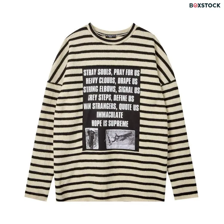 Raf Simons Redux Striped Sweater With Patches 'Off White/Black' Multi-Color Spring/Summer 2021