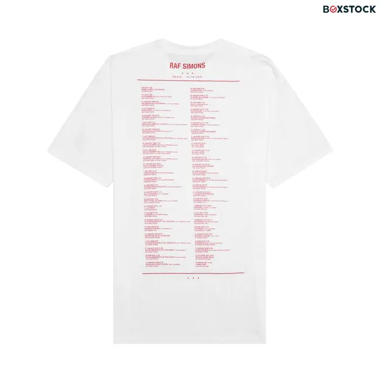 Raf Simons Tour T-Shirt 'White' Spring/Summer 2022