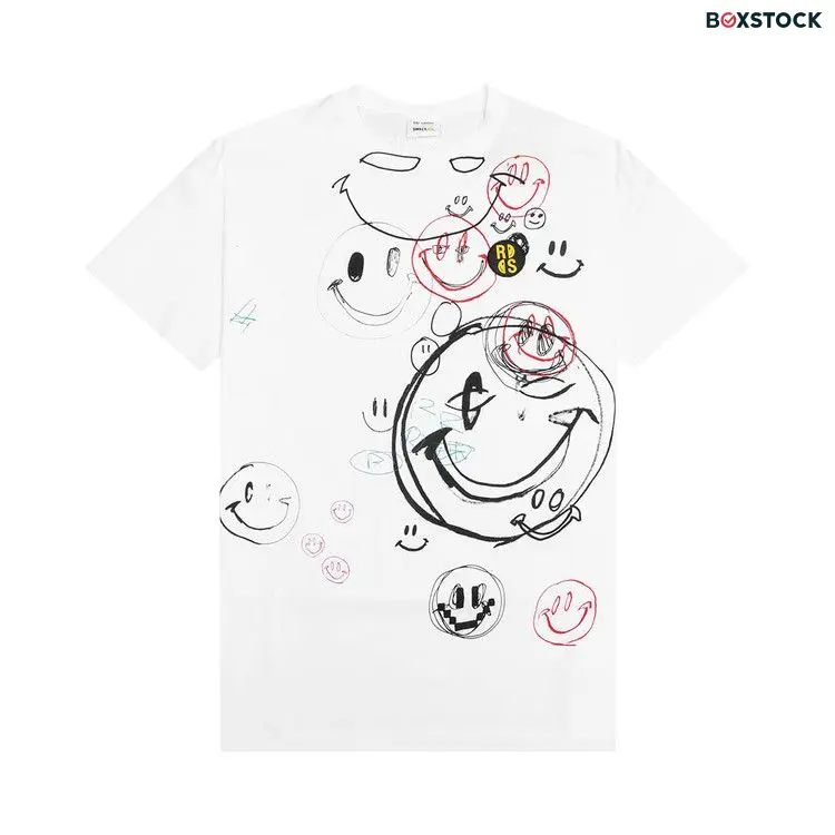 Raf Simons x Smiley Student Drawing Print Big Fit T-Shirt 'White' Spring/Summer 2022