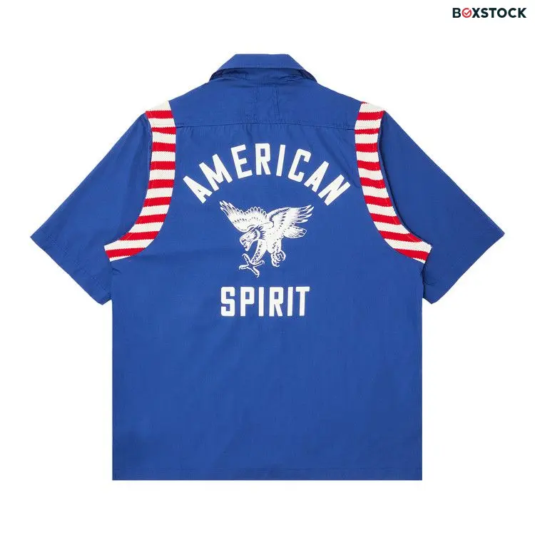 Rhude American Spirit Poplin Shirt 'Navy' Blue Pre-Spring 2024