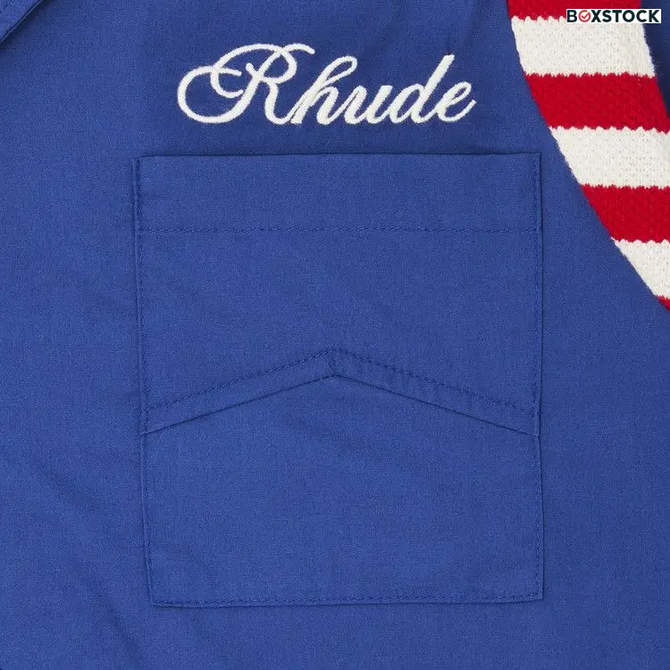 Rhude American Spirit Poplin Shirt 'Navy' Blue Pre-Spring 2024