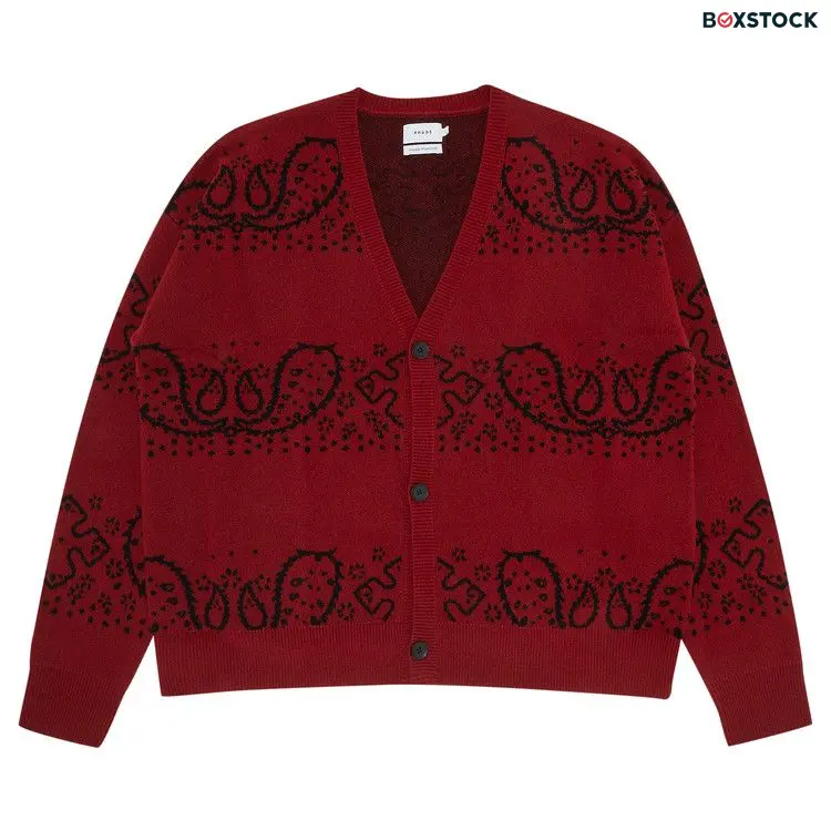 Rhude Bandana Knit Cardigan 'Red/Black' Fall/Winter 2022