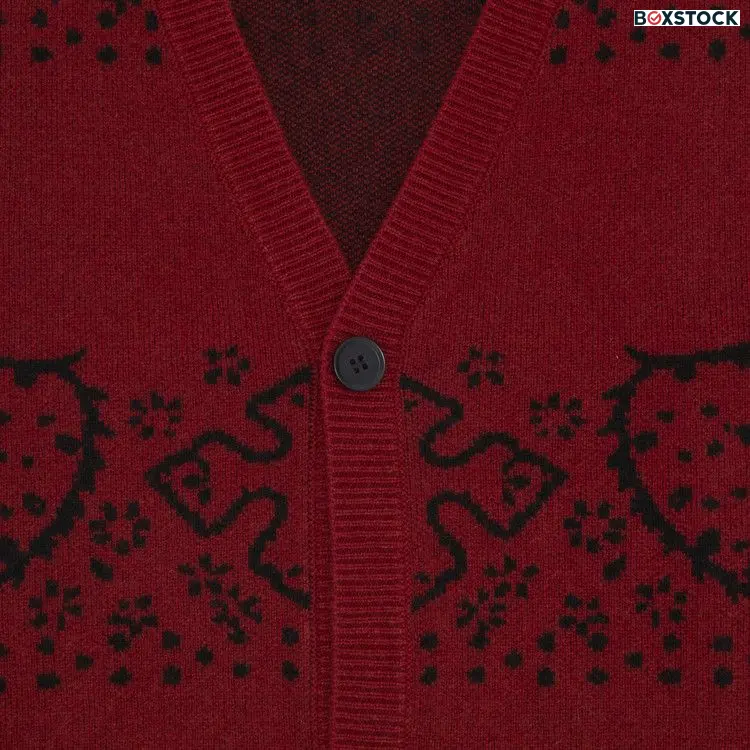 Rhude Bandana Knit Cardigan 'Red/Black' Fall/Winter 2022