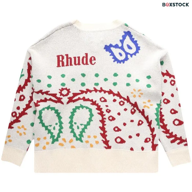 Rhude Bandana Knit 'Crème/Multicolor' Cream Spring/Summer 2022