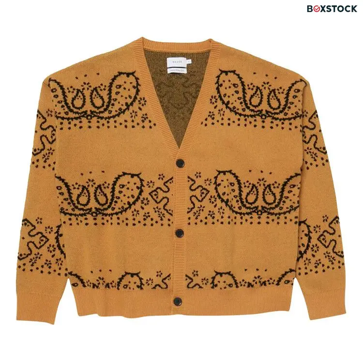 Rhude Bandana Knit Cardigan 'Yellow/Black' Fall/Winter 2022