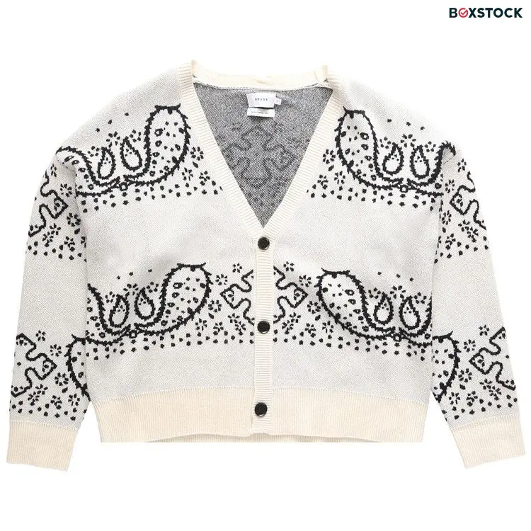 Rhude Bandana Stripe Cardigan 'Creme/Black' Cream Spring/Summer 2022