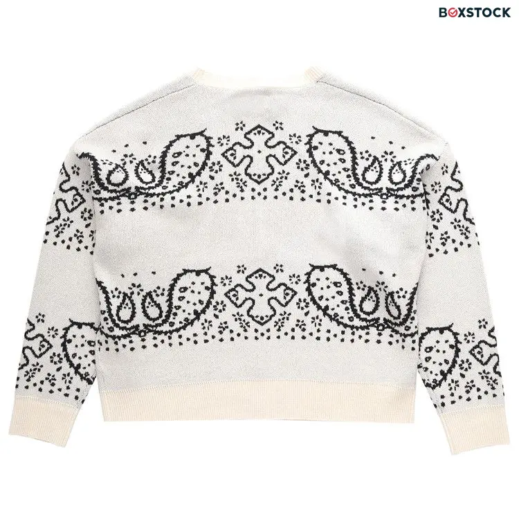 Rhude Bandana Stripe Cardigan 'Creme/Black' Cream Spring/Summer 2022