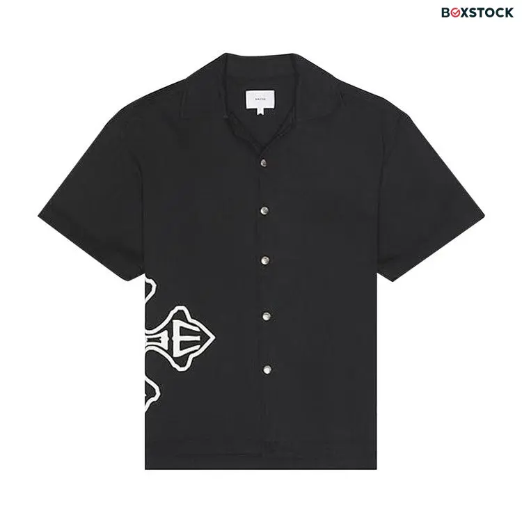 Rhude Cross Logo Snap Shirt 'Black' Fall/Winter 2024