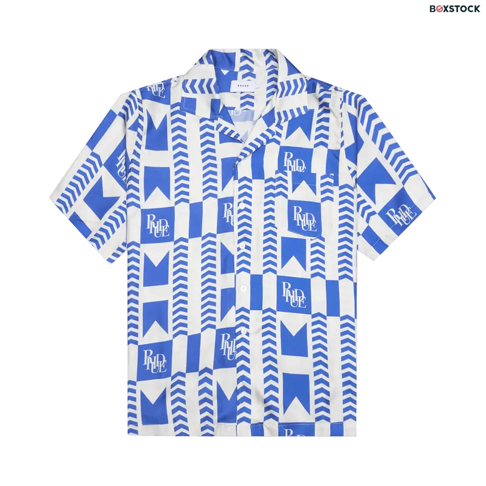 Rhude Grasse Silk Shirt 'Blue/Ivory' Multi-Color Spring/Summer 2023