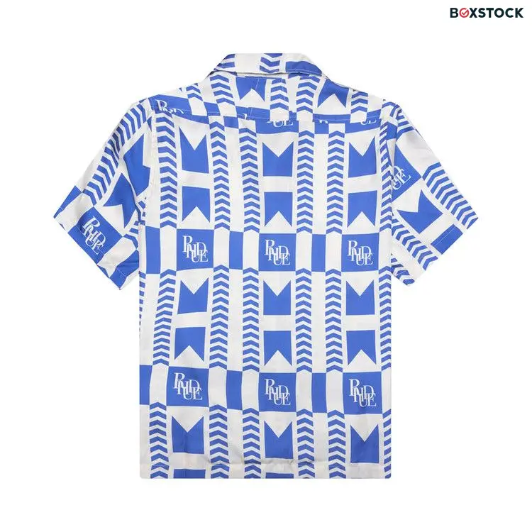 Rhude Grasse Silk Shirt 'Blue/Ivory' Multi-Color Spring/Summer 2023