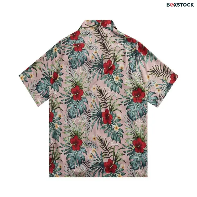 Rhude Hawaiian Logo Rayon Shirt 'Mauve/Multicolor' Multi-Color Spring/Summer 2023