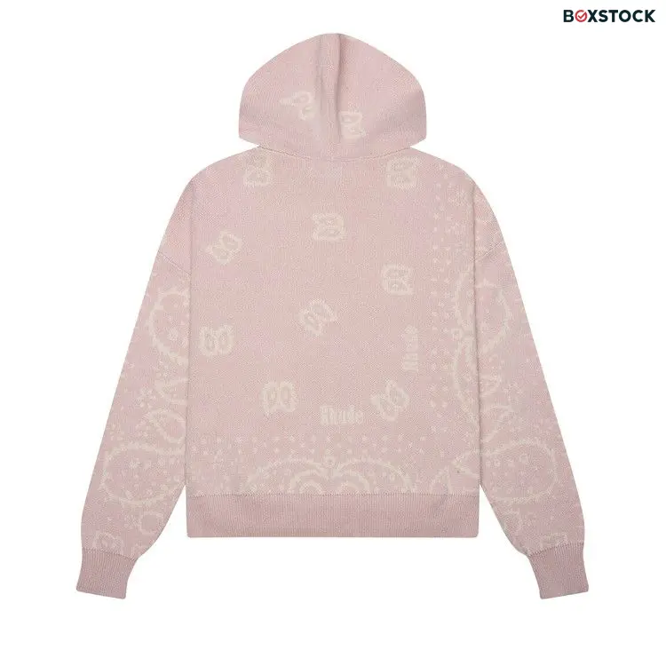 Rhude Knit Bandana Hoodie 'Pink/White' Spring/Summer 2023