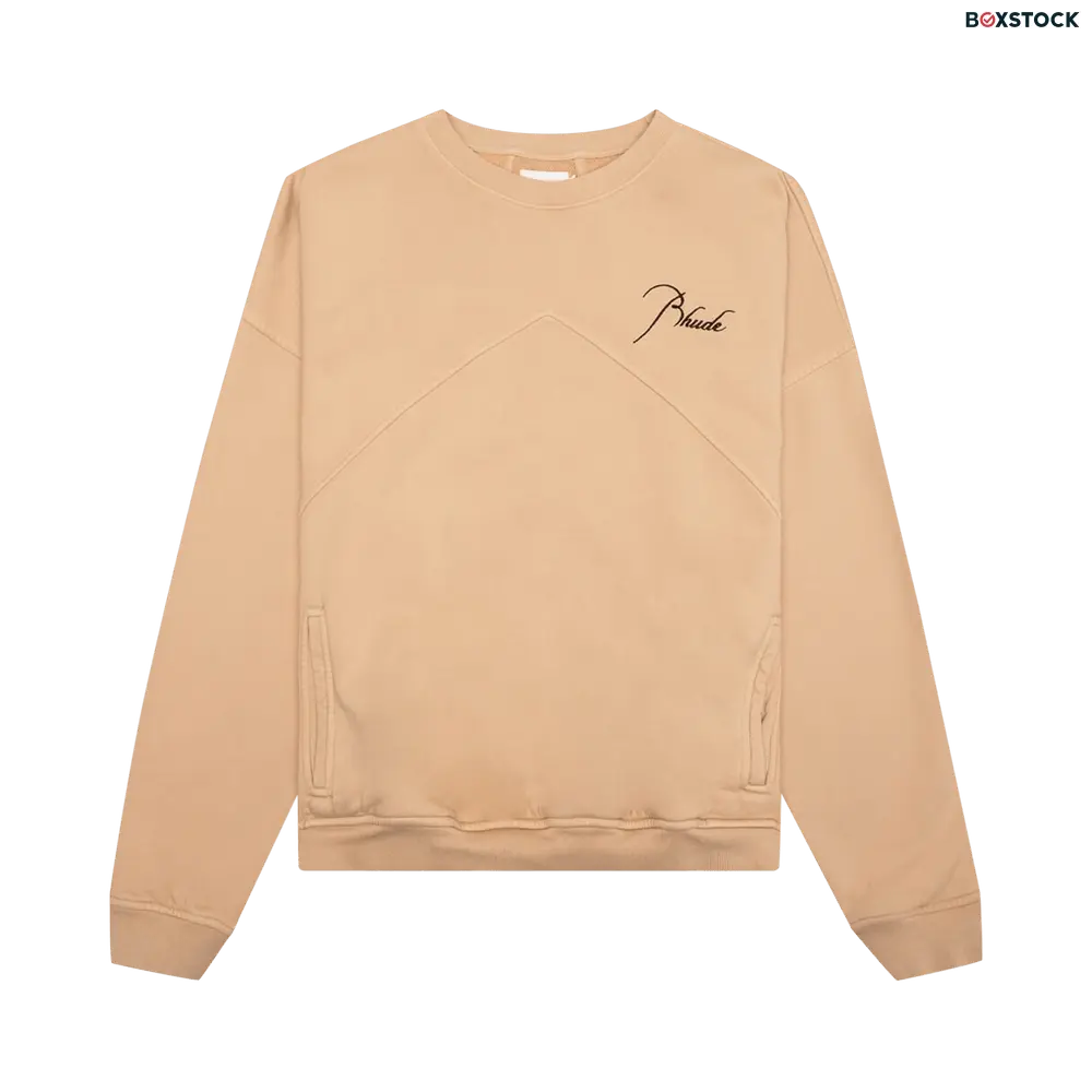 Rhude Logo Embroidered Sweatshirt 'Sand' Tan Spring/Summer 2023