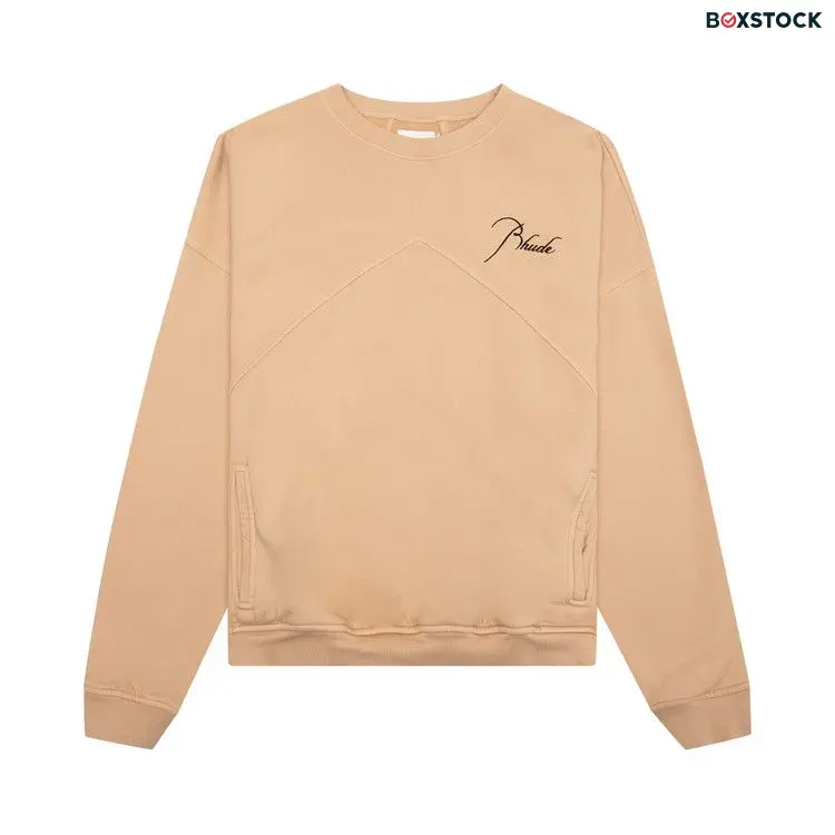Rhude Logo Embroidered Sweatshirt 'Sand' Tan Spring/Summer 2023