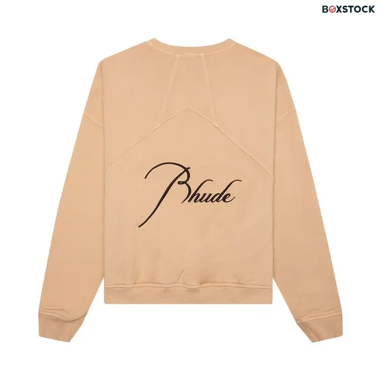 Rhude Logo Embroidered Sweatshirt 'Sand' Tan Spring/Summer 2023