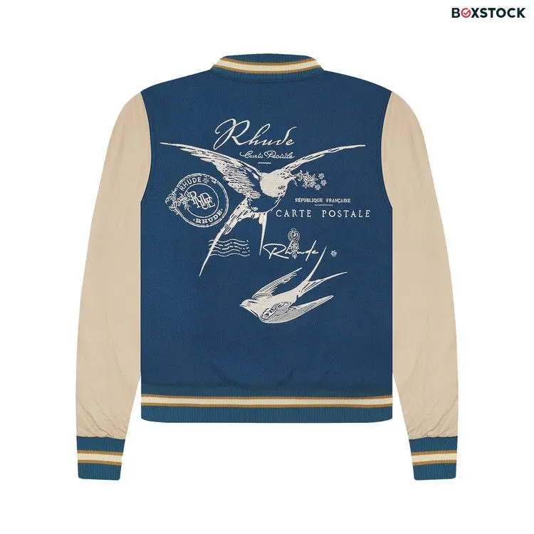 Rhude Sparrow Varsity Jacket 'Slate/Creme' Grey Fall/Winter 2022