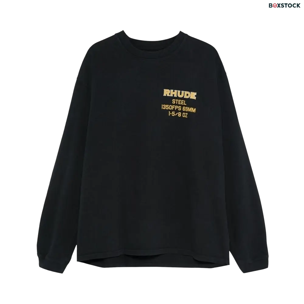 Rhude Steel Long-Sleeve Tee 'Vintage Black' Fall/Winter 2024