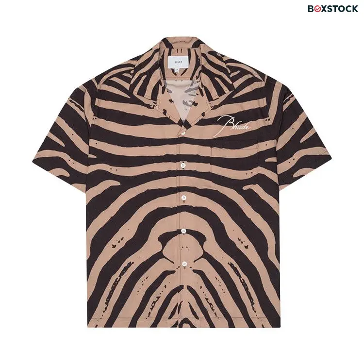 Rhude Zebra Silk Shirt 'Black/Tan' Spring/Summer 2024