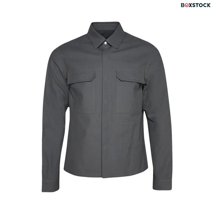 Rick Owens Camicia Cropped Outershirt 'Smoke' Grey Spring/Summer 2024
