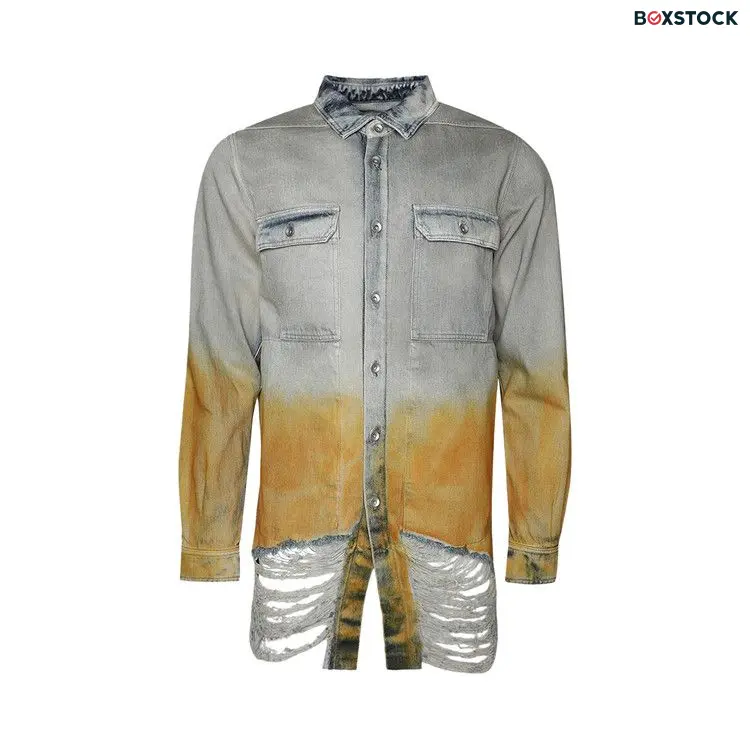 Rick Owens DRKSHDW Denim Outershirt 'Sky/Orange Degrade' Blue Spring/Summer 2024