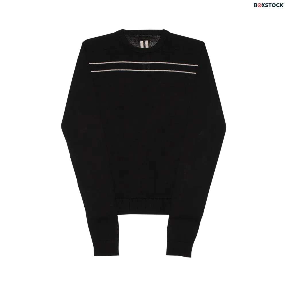 Rick Owens Gethsemane Biker Round Neck In Sheer Wool Knit 'Black/Pearl' Fall/Winter 2021