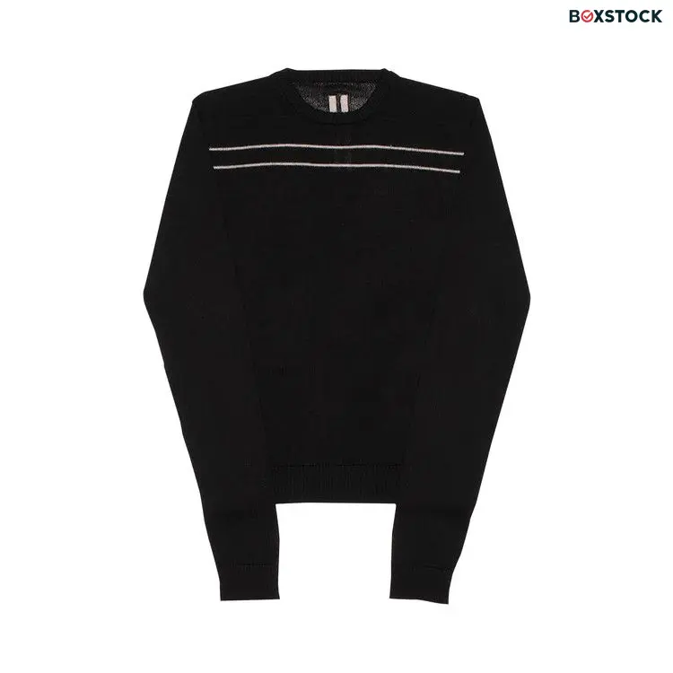 Rick Owens Gethsemane Biker Round Neck In Sheer Wool Knit 'Black/Pearl' Fall/Winter 2021