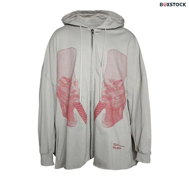 Rick Owens Ron Jumbo Peter Jacket 'Pearl/Cardinal Red' Grey Spring/Summer 2024