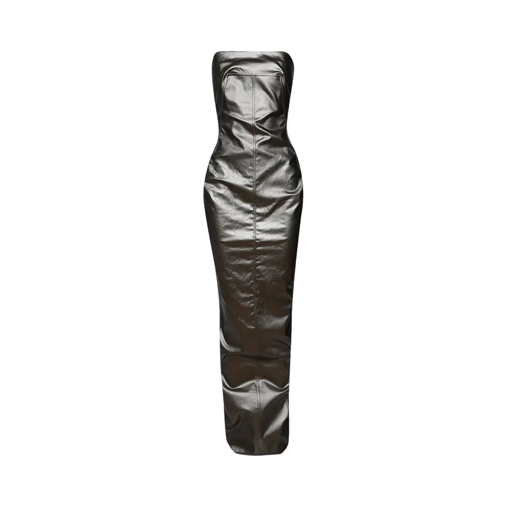 Rick Owens Strapless Bustier Gown 'Gun Metal' Black Spring/Summer 2024