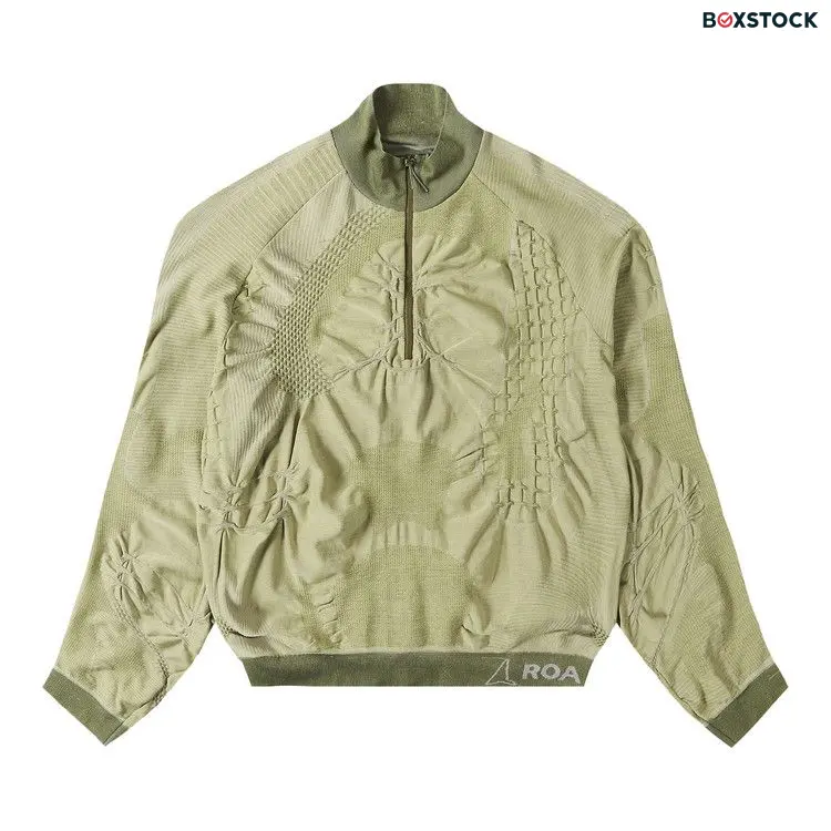 ROA Half Zip 3D Knit Sweater 'Green' Spring/Summer 2024
