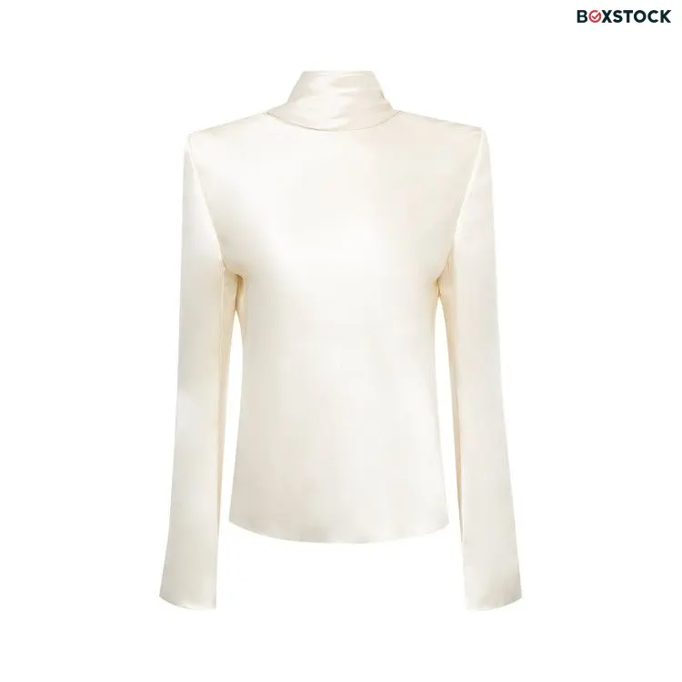Saint Laurent Draped Crepe Blouse 'Chalk' White Fall/Winter 2023