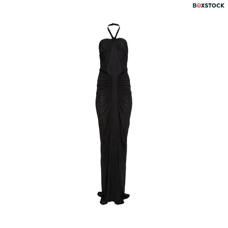 Saint Laurent Halter Neck Maxi Dress 'Noir' Black Fall/Winter 2022