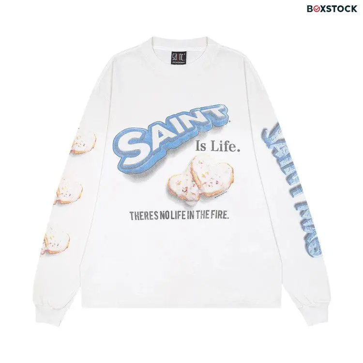 SAINT Mxxxxxx Heart Cake Long-Sleeve Tee 'White'