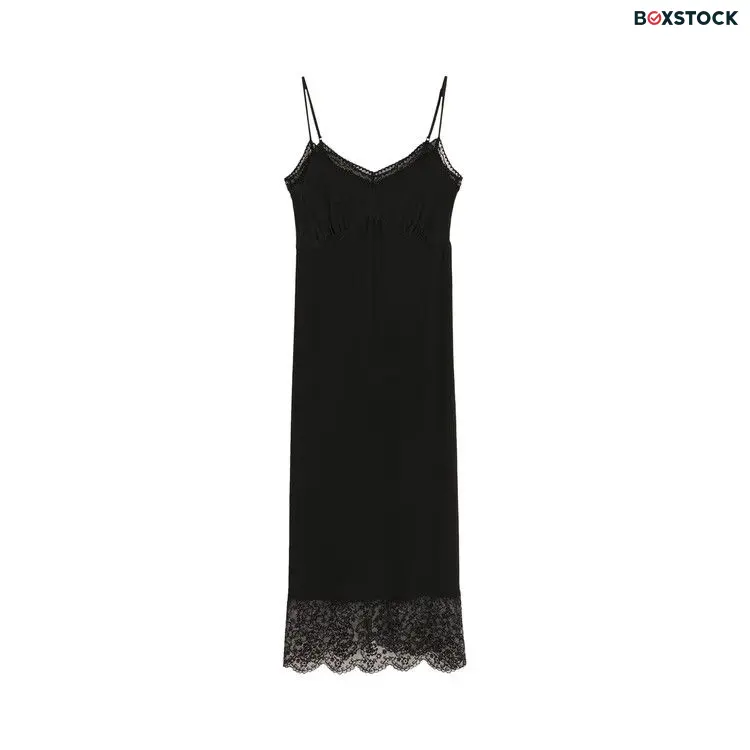 Simone Rocha Deep Lace Trim Slip Dress 'Black' Spring/Summer 2024