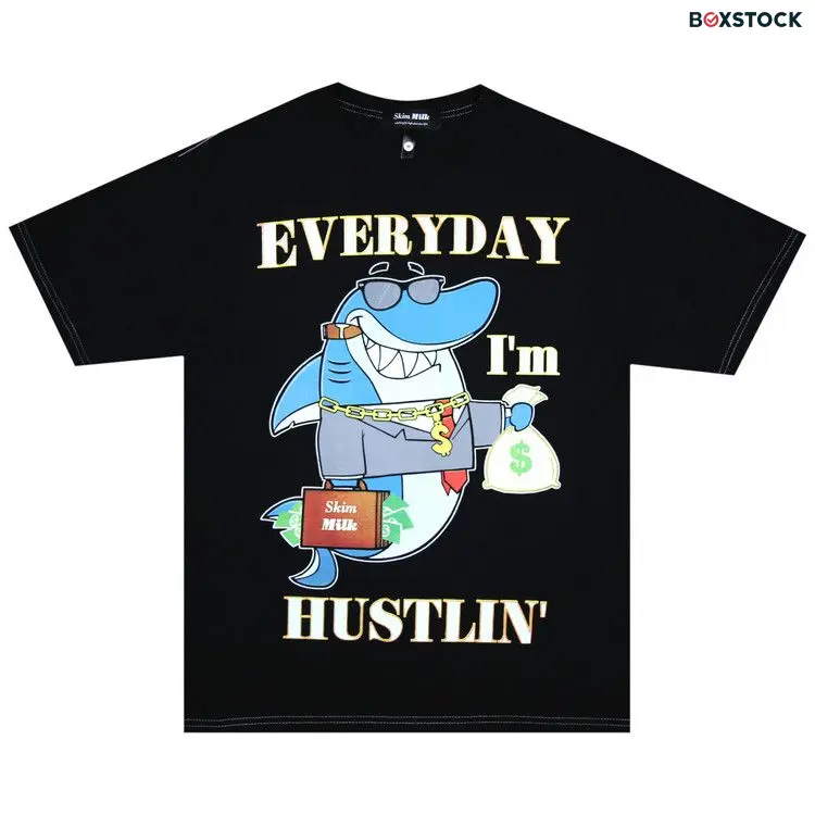 Skim Milk Everyday I'm Hustlin' Tee 'Black' Spring/Summer 2022