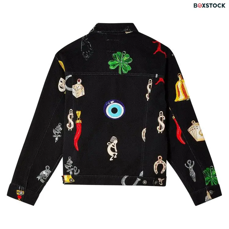 Sky High Farm Workwear Charm Print Denim Jacket 'Black' Fall/Winter 2023