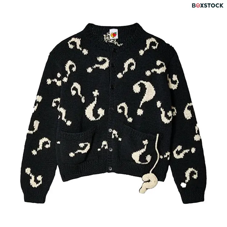 Sky High Farm Workwear Question Mark Hand Knit Cardigan 'Black' Spring/Summer 2024
