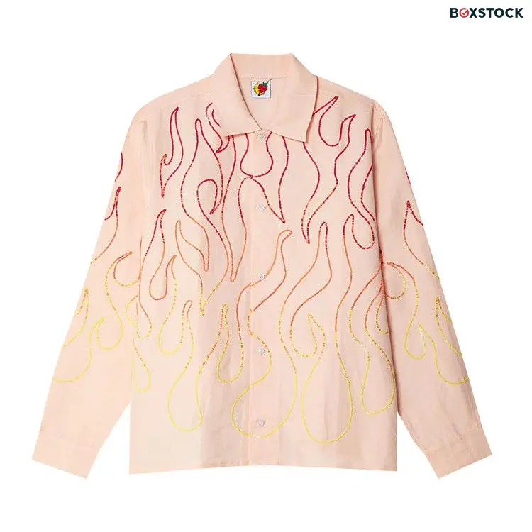 Sky High Farm Workwear Flame Embroidered Shirt 'Pink' Spring/Summer 2024